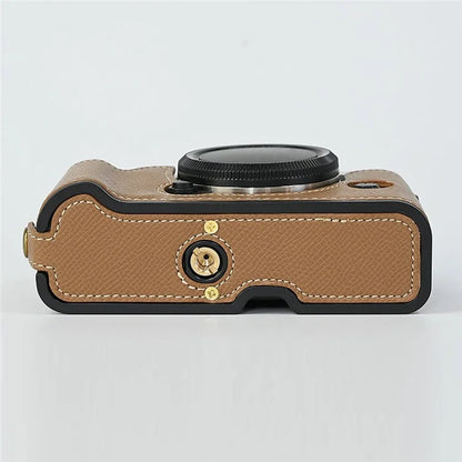 For Fujifilm XT10 / XT20 / XT30 / XT30 II PU Leather Camera Case Bottom Half-Body Protective Case with Hand Grip