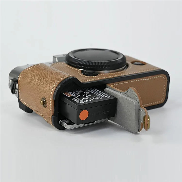 For Fujifilm XT10 / XT20 / XT30 / XT30 II PU Leather Camera Case Bottom Half-Body Protective Case with Hand Grip