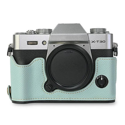 For Fujifilm XT10 / XT20 / XT30 / XT30 II PU Leather Camera Case Bottom Half-Body Protective Case with Hand Grip
