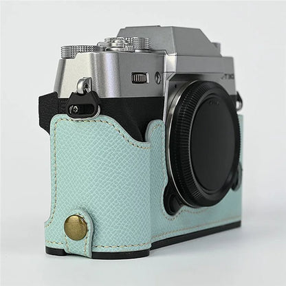 For Fujifilm XT10 / XT20 / XT30 / XT30 II PU Leather Camera Case Bottom Half-Body Protective Case with Hand Grip