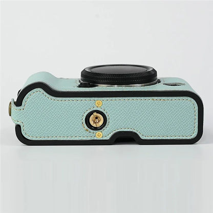 For Fujifilm XT10 / XT20 / XT30 / XT30 II PU Leather Camera Case Bottom Half-Body Protective Case with Hand Grip