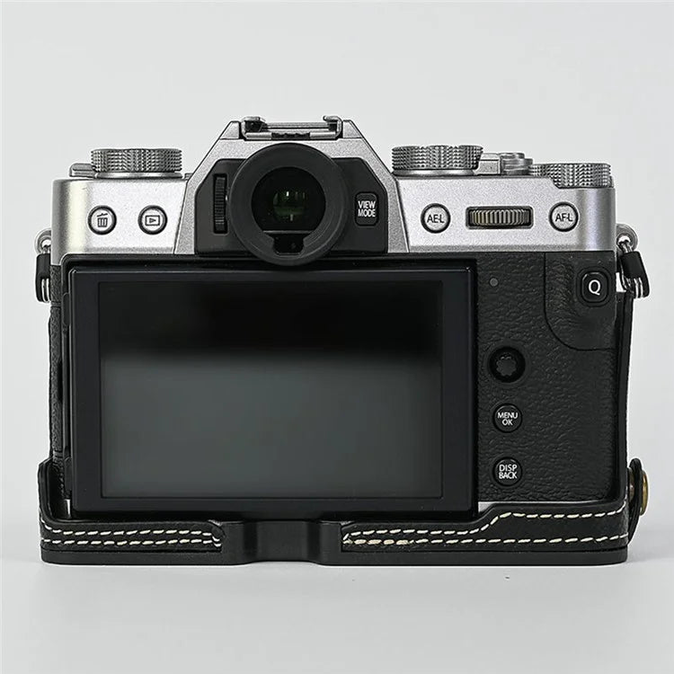 For Fujifilm XT10 / XT20 / XT30 / XT30 II PU Leather Camera Case Bottom Half-Body Protective Case with Hand Grip