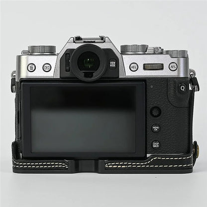 For Fujifilm XT10 / XT20 / XT30 / XT30 II PU Leather Camera Case Bottom Half-Body Protective Case with Hand Grip