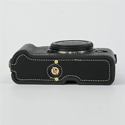 For Fujifilm XT10 / XT20 / XT30 / XT30 II PU Leather Camera Case Bottom Half-Body Protective Case with Hand Grip