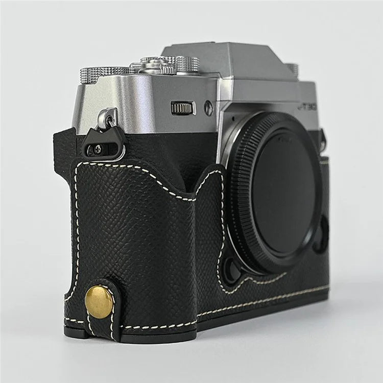 For Fujifilm XT10 / XT20 / XT30 / XT30 II PU Leather Camera Case Bottom Half-Body Protective Case with Hand Grip
