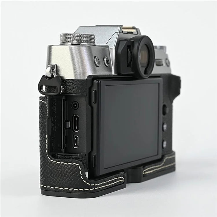 For Fujifilm XT10 / XT20 / XT30 / XT30 II PU Leather Camera Case Bottom Half-Body Protective Case with Hand Grip