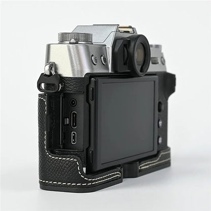 For Fujifilm XT10 / XT20 / XT30 / XT30 II PU Leather Camera Case Bottom Half-Body Protective Case with Hand Grip