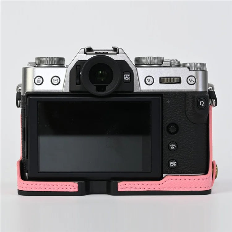 For Fujifilm XT10 / XT20 / XT30 / XT30 II PU Leather Camera Case Bottom Half-Body Protective Case with Hand Grip
