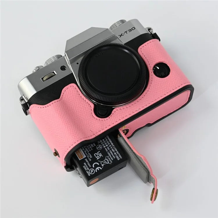 For Fujifilm XT10 / XT20 / XT30 / XT30 II PU Leather Camera Case Bottom Half-Body Protective Case with Hand Grip