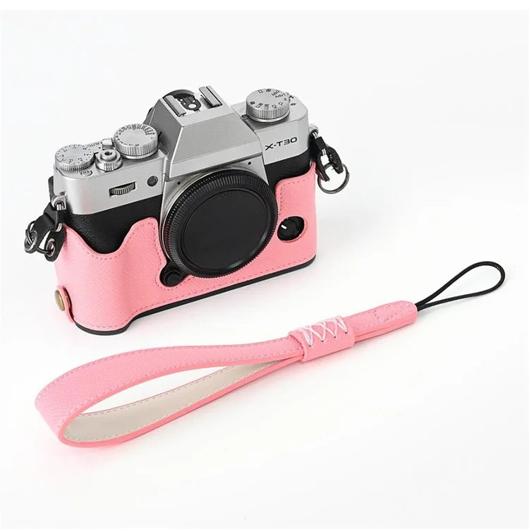 For Fujifilm XT10 / XT20 / XT30 / XT30 II PU Leather Camera Case Bottom Half-Body Protective Case with Hand Grip