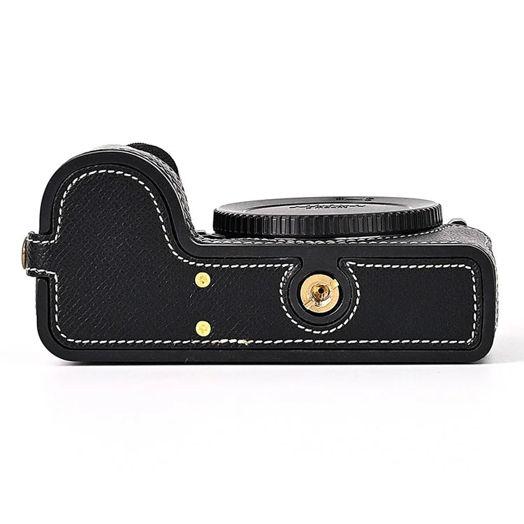 For Nikon Z30 / Z50 Battery Opening Design PU Leather Camera Cover Palm Texture Half Body Bottom Case with Wrist Strap