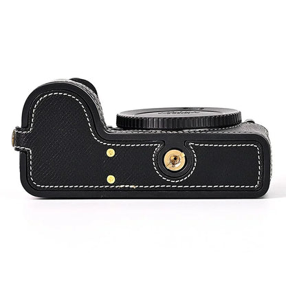 For Nikon Z30 / Z50 Battery Opening Design PU Leather Camera Cover Palm Texture Half Body Bottom Case with Wrist Strap