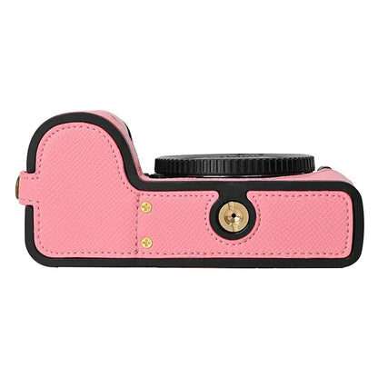 For Nikon Z30 / Z50 Battery Opening Design PU Leather Camera Cover Palm Texture Half Body Bottom Case with Wrist Strap