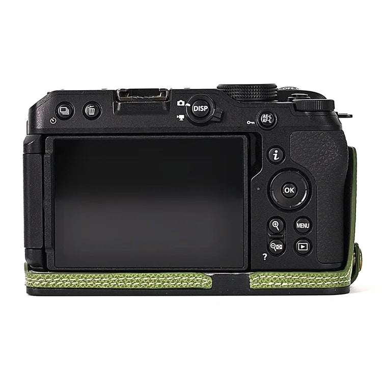 For Nikon Z30 / Z50 Battery Opening Design PU Leather Camera Cover Palm Texture Half Body Bottom Case with Wrist Strap