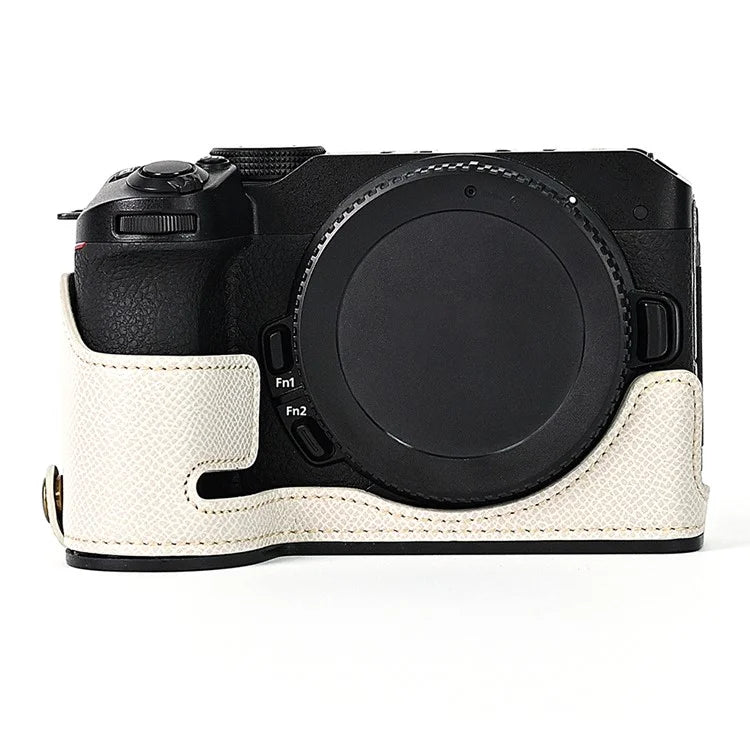 For Nikon Z30 / Z50 Battery Opening Design PU Leather Camera Cover Palm Texture Half Body Bottom Case with Wrist Strap