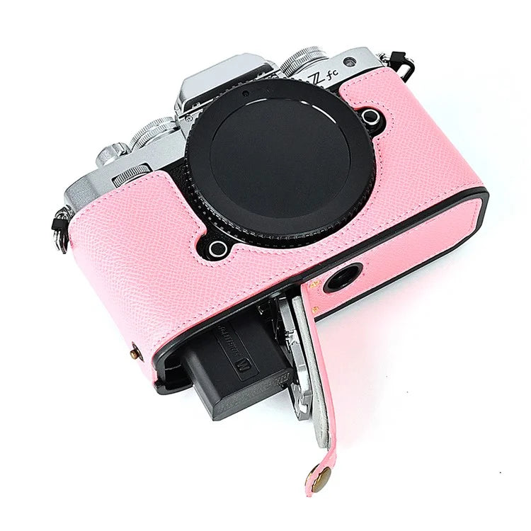 Leather Camera Case For Nikon ZFC Bottom Half-Body Camera Cover Anti-Scratch Protector with Hand Grip