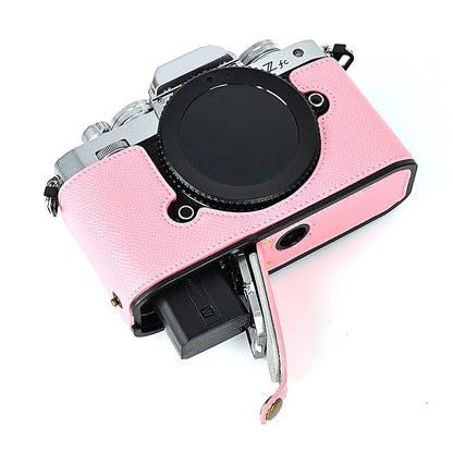 Leather Camera Case For Nikon ZFC Bottom Half-Body Camera Cover Anti-Scratch Protector with Hand Grip