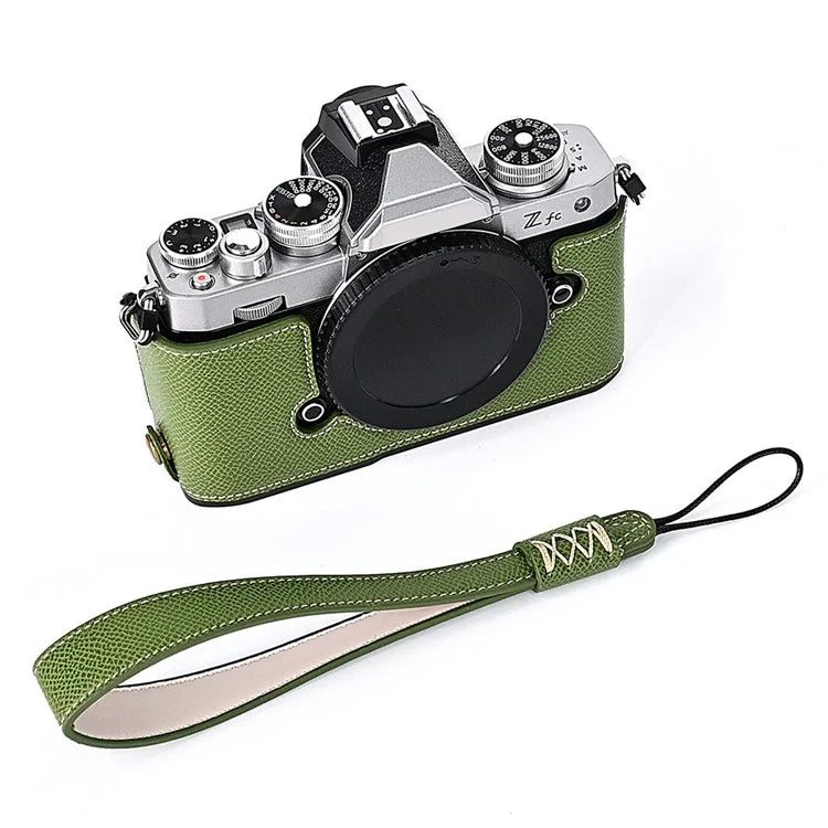 Leather Camera Case For Nikon ZFC Bottom Half-Body Camera Cover Anti-Scratch Protector with Hand Grip