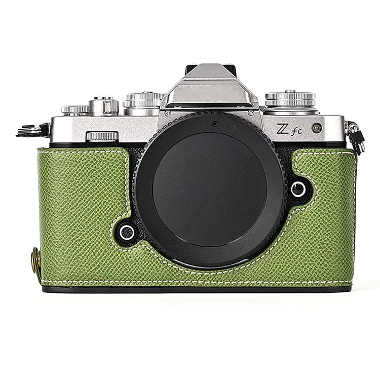 Leather Camera Case For Nikon ZFC Bottom Half-Body Camera Cover Anti-Scratch Protector with Hand Grip
