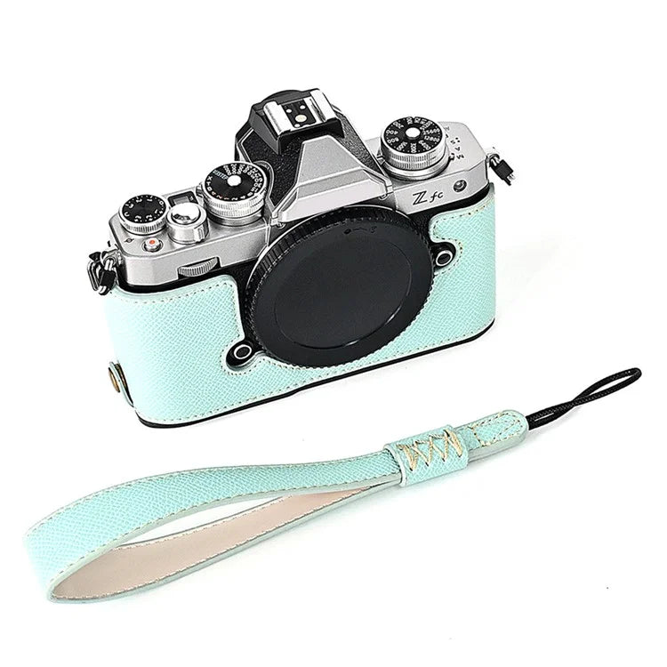 Leather Camera Case For Nikon ZFC Bottom Half-Body Camera Cover Anti-Scratch Protector with Hand Grip