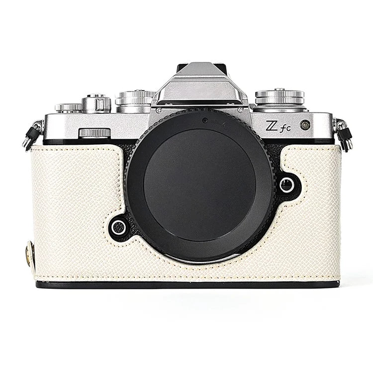 Leather Camera Case For Nikon ZFC Bottom Half-Body Camera Cover Anti-Scratch Protector with Hand Grip