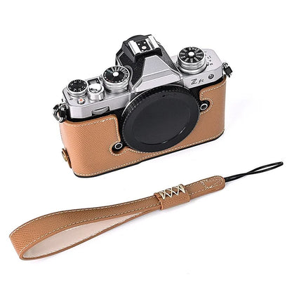 Leather Camera Case For Nikon ZFC Bottom Half-Body Camera Cover Anti-Scratch Protector with Hand Grip