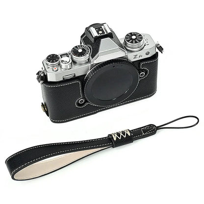 Leather Camera Case For Nikon ZFC Bottom Half-Body Camera Cover Anti-Scratch Protector with Hand Grip
