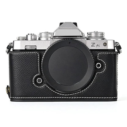 Leather Camera Case For Nikon ZFC Bottom Half-Body Camera Cover Anti-Scratch Protector with Hand Grip