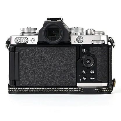Leather Camera Case For Nikon ZFC Bottom Half-Body Camera Cover Anti-Scratch Protector with Hand Grip