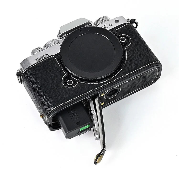 Leather Camera Case For Nikon ZFC Bottom Half-Body Camera Cover Anti-Scratch Protector with Hand Grip