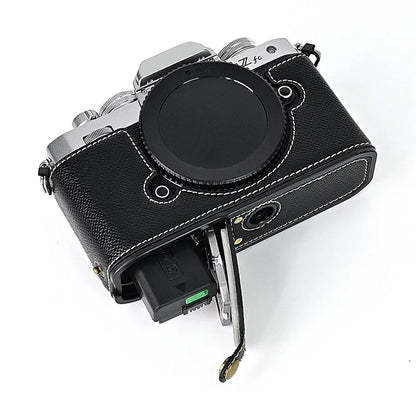 Leather Camera Case For Nikon ZFC Bottom Half-Body Camera Cover Anti-Scratch Protector with Hand Grip