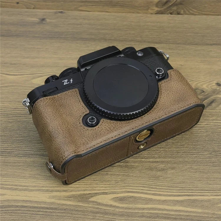 For Nikon ZF PU Leather Camera Bag Battery Opening Anti-drop Protective Case