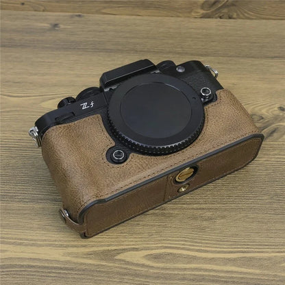 For Nikon ZF PU Leather Camera Bag Battery Opening Anti-drop Protective Case