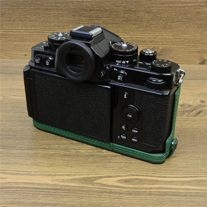 For Nikon ZF PU Leather Camera Bag Battery Opening Anti-drop Protective Case