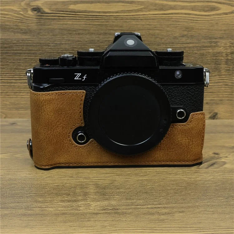 For Nikon ZF PU Leather Camera Bag Battery Opening Anti-drop Protective Case