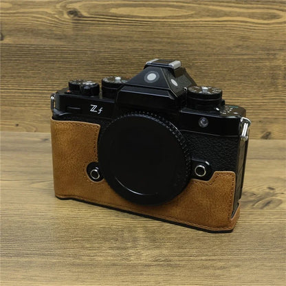 For Nikon ZF PU Leather Camera Bag Battery Opening Anti-drop Protective Case