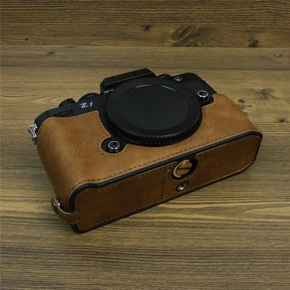 For Nikon ZF PU Leather Camera Bag Battery Opening Anti-drop Protective Case