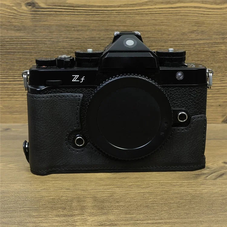 For Nikon ZF PU Leather Camera Bag Battery Opening Anti-drop Protective Case