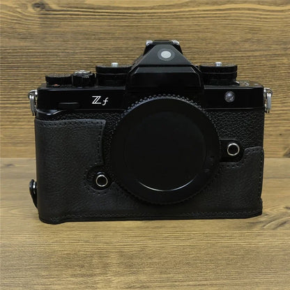 For Nikon ZF PU Leather Camera Bag Battery Opening Anti-drop Protective Case