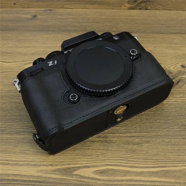 For Nikon ZF PU Leather Camera Bag Battery Opening Anti-drop Protective Case
