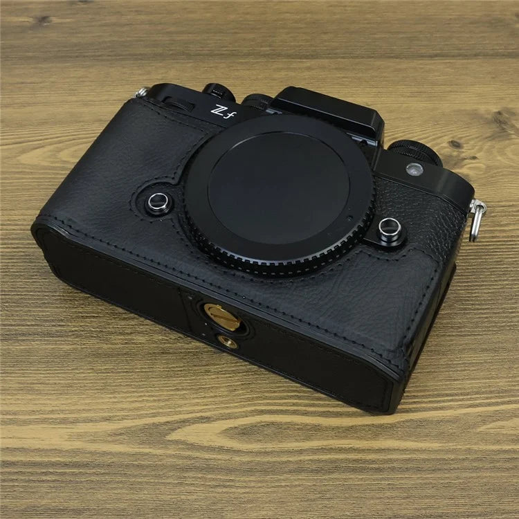 For Nikon ZF PU Leather Camera Bag Battery Opening Anti-drop Protective Case