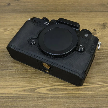 For Nikon ZF PU Leather Camera Bag Battery Opening Anti-drop Protective Case