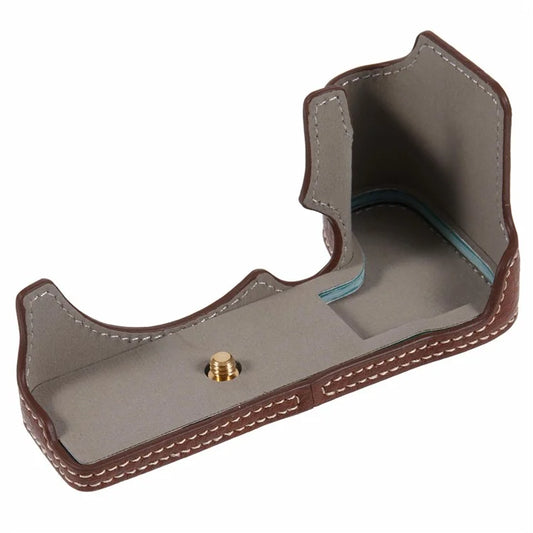 For Canon EOS R10 PU Leather Protective Case Half Body Camera Cover with Battery Opening