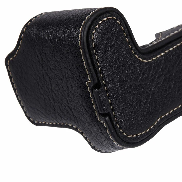 For Canon EOS R10 PU Leather Protective Case Half Body Camera Cover with Battery Opening