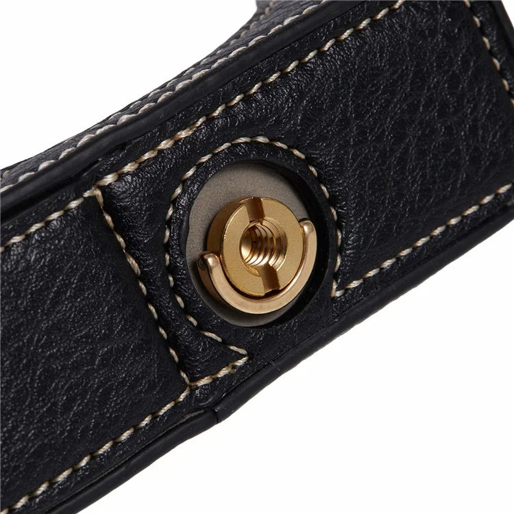 For Canon EOS R10 PU Leather Protective Case Half Body Camera Cover with Battery Opening