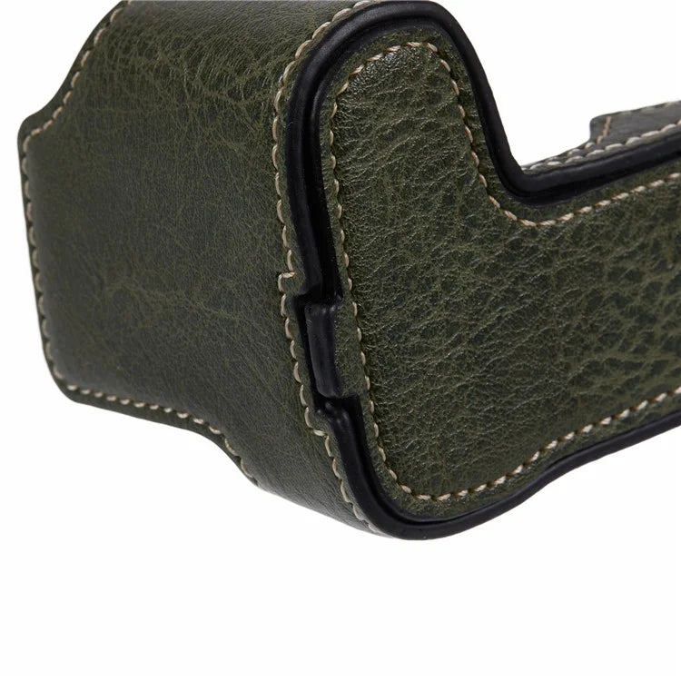 For Canon EOS R10 PU Leather Protective Case Half Body Camera Cover with Battery Opening
