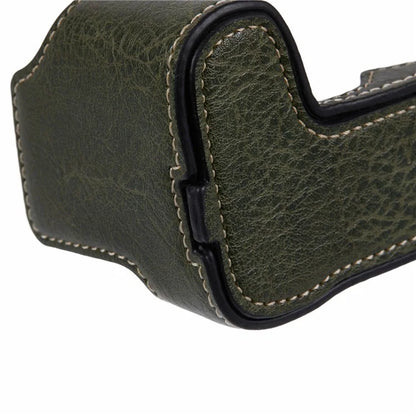 For Canon EOS R10 PU Leather Protective Case Half Body Camera Cover with Battery Opening