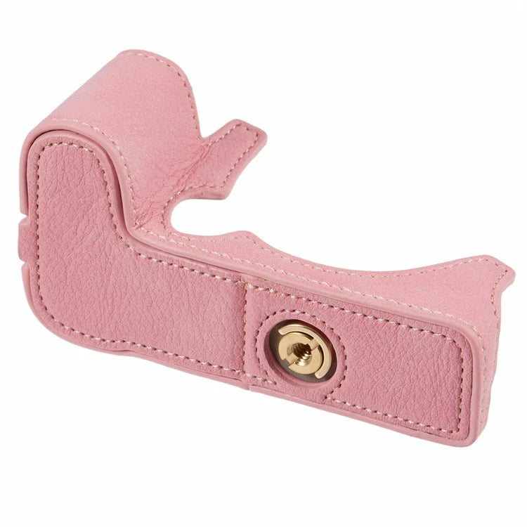 For Canon EOS R10 PU Leather Protective Case Half Body Camera Cover with Battery Opening