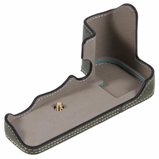 For Canon R5 / R6 / R6 Mark II Protective PU Leather Half Camera Case Bottom Half-Body Protective Cover