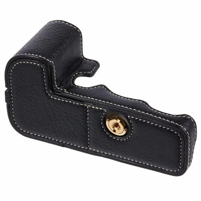 For Canon R5 / R6 / R6 Mark II Protective PU Leather Half Camera Case Bottom Half-Body Protective Cover